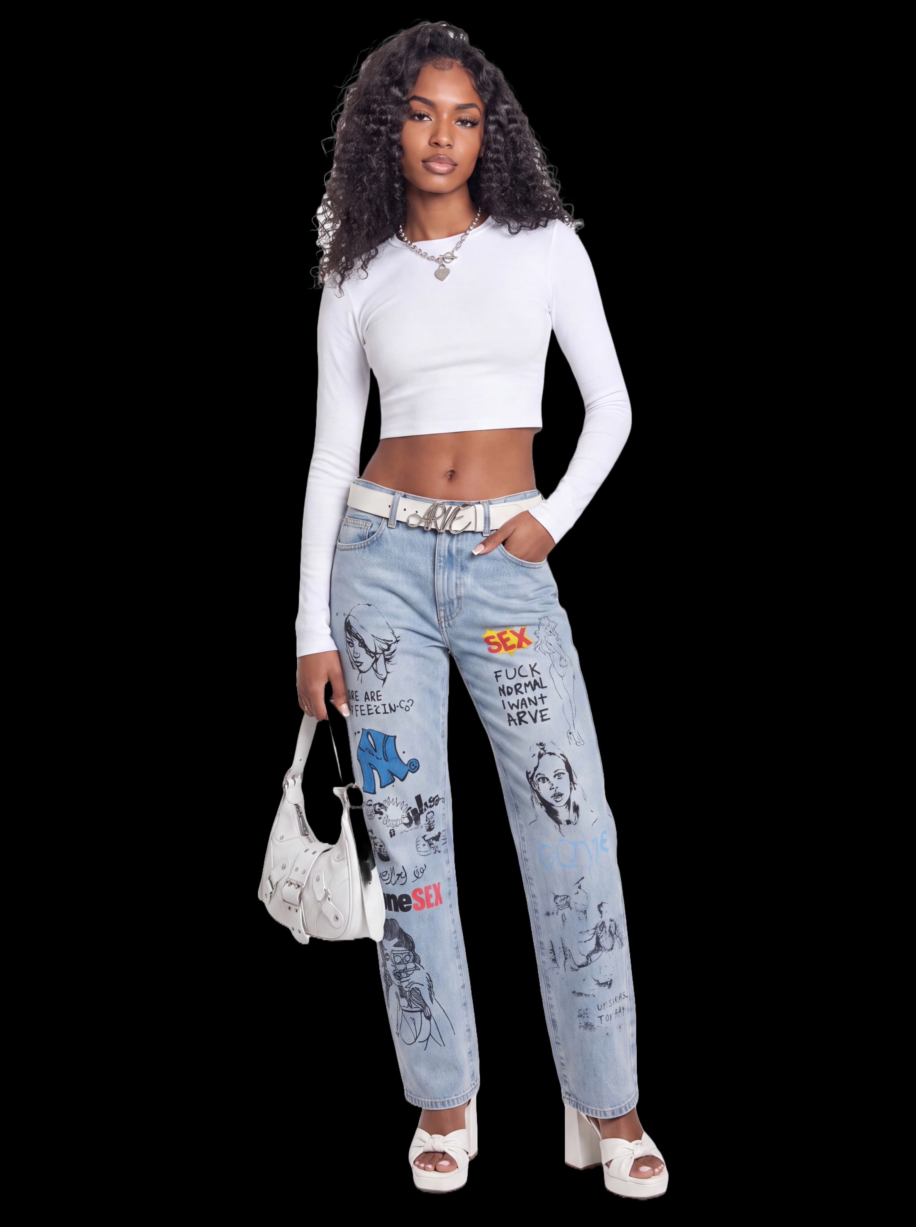 ARVÉ GRAPHIC BAGGY DENIM