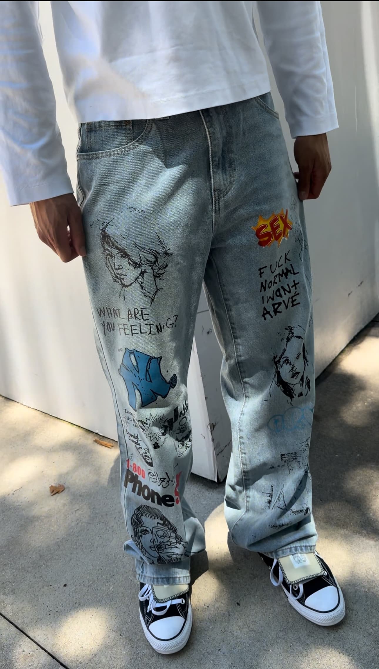 ARVÉ GRAPHIC BAGGY DENIM Detail